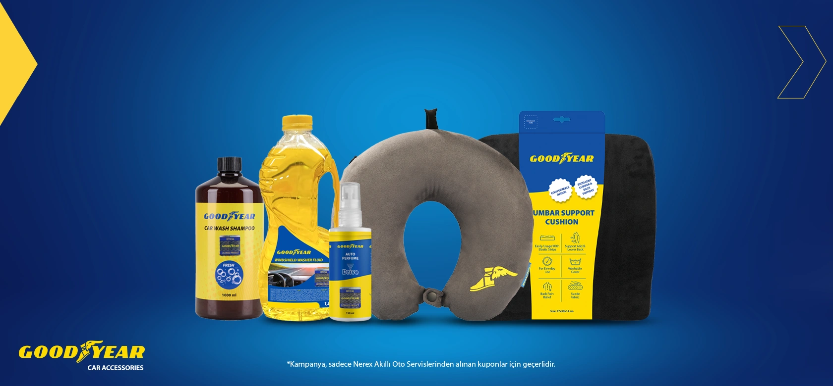 Nerex Goodyear Oto Aksesuarlarında %10 İndirim